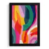 Vormen - Golvend - Abstract - Felroze fotolijst zwart zonder passe partout klein -3d