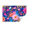 Bloemen - Blauw - Roze Muursticker klein -3d
