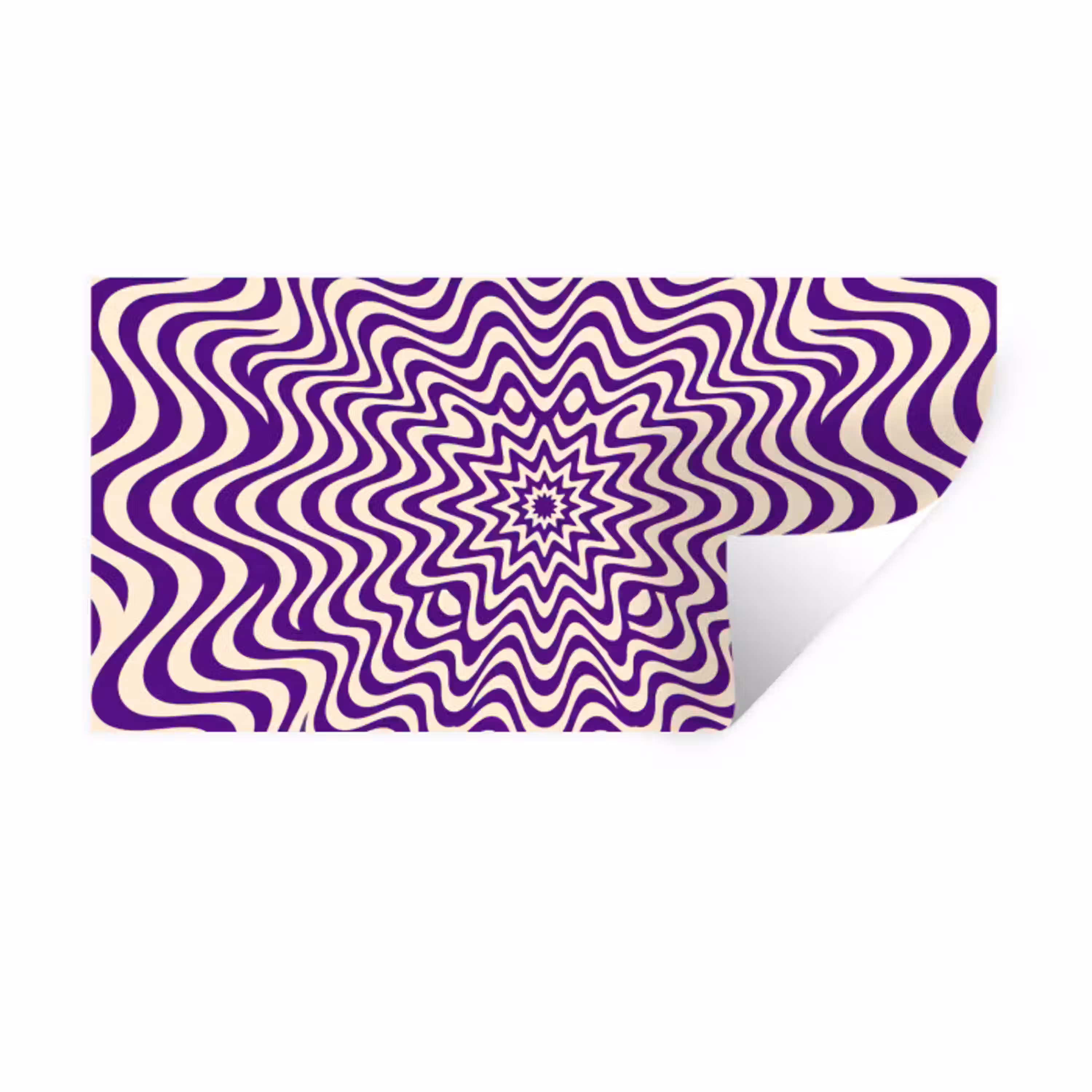 Abstract - Golven - Optisch - Modern - Paars Muursticker klein -3d