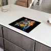Kat - Graffiti - Kleurrijk - Wafel - Eten Inductie beschermer vinyl 3mm middel -sfeer8