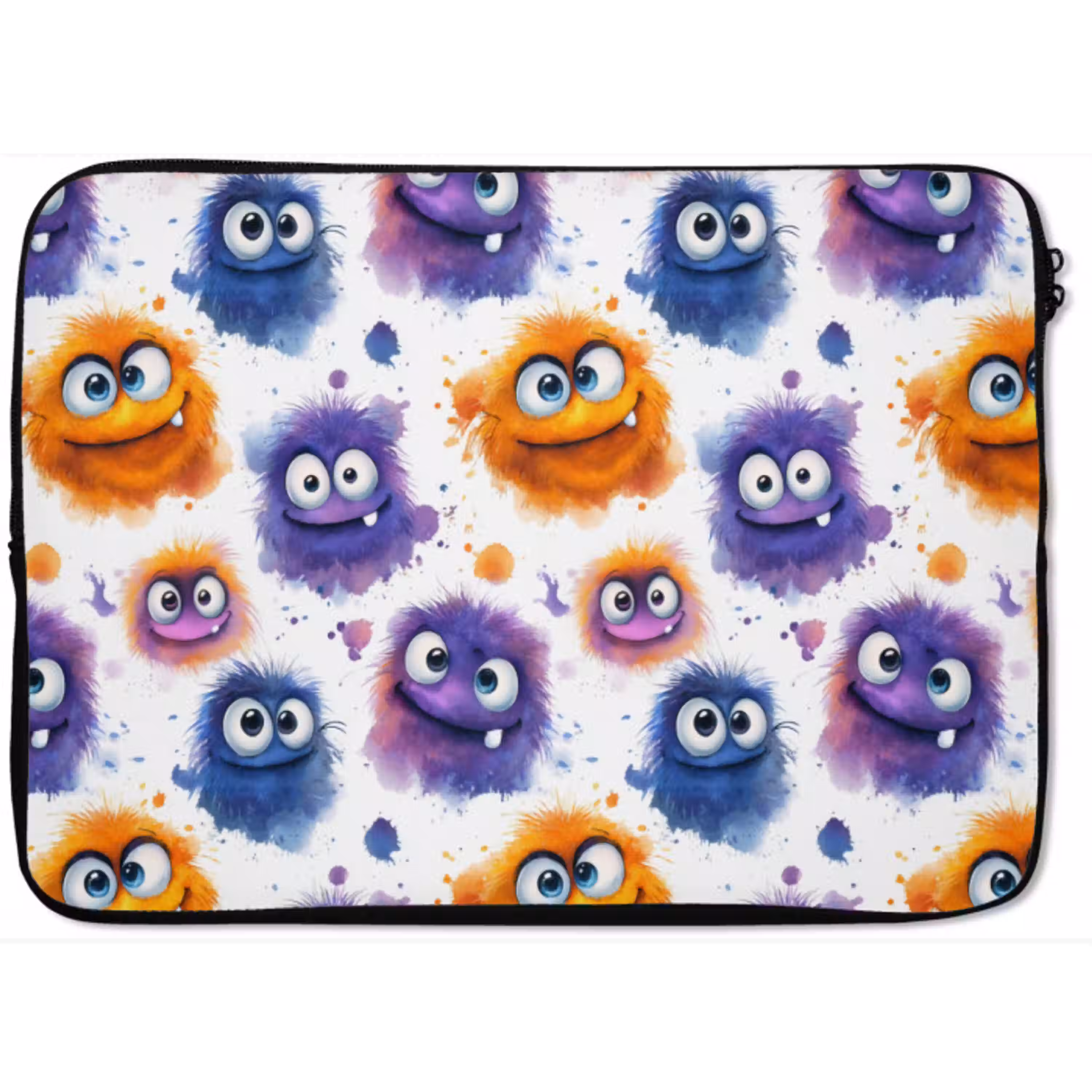 Monstertjes - Aquarel - Kleurrijk laptophoes neopreen klein 279 -zkaufland3dotto