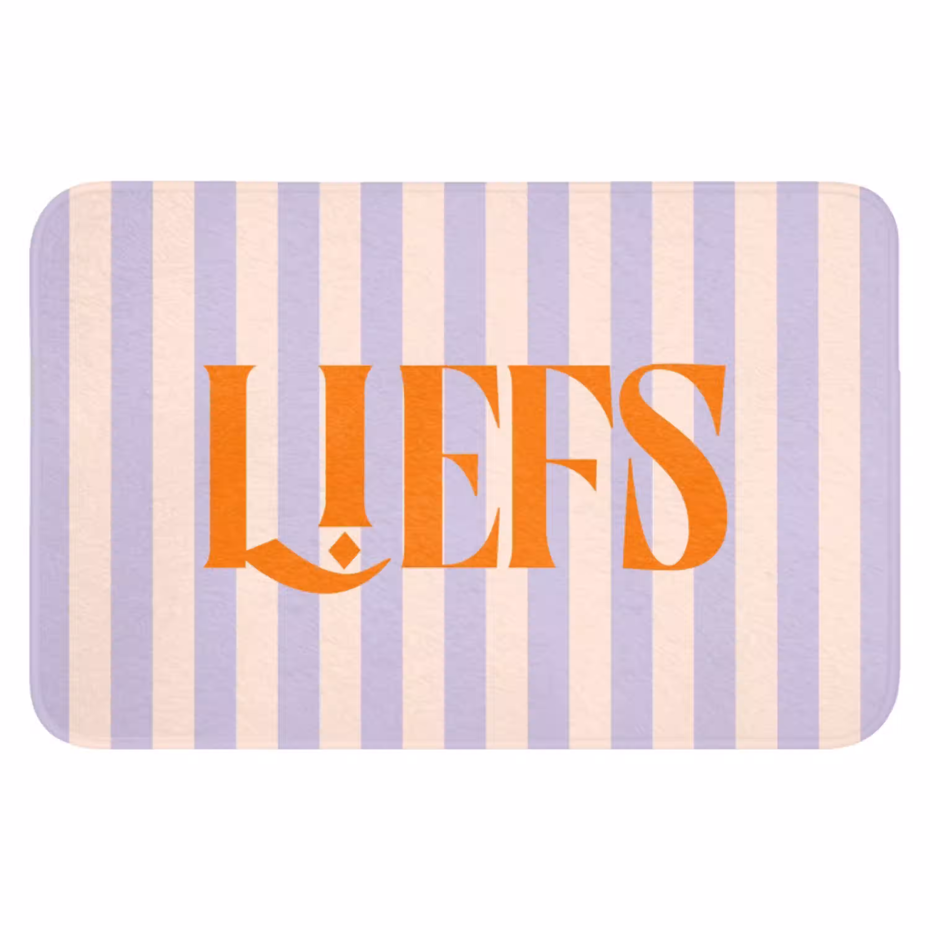 Lila - Oranje - Strepen - Liefs WCmat klein -3d