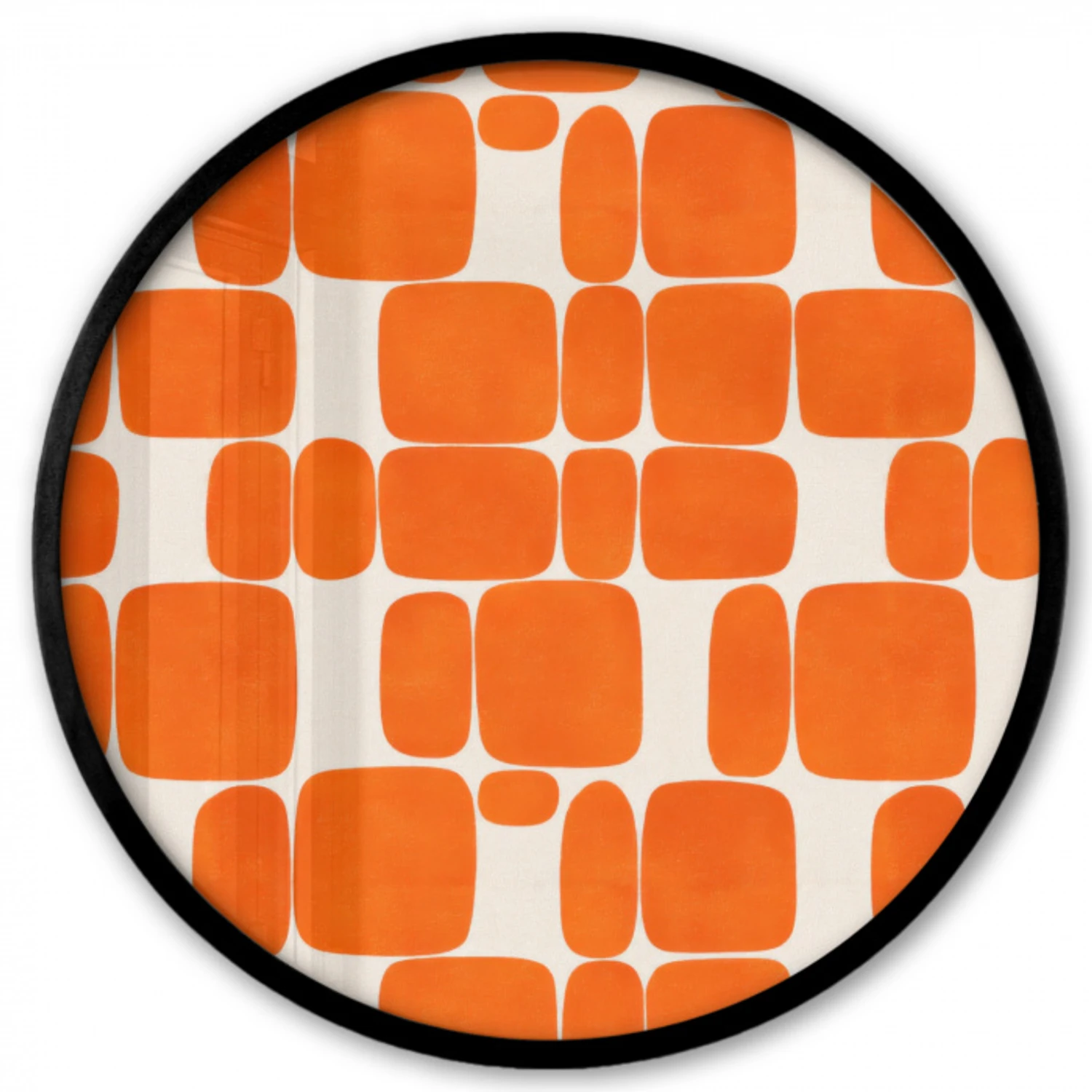 Patroon - Retro - Oranje Fotolijst rond zonder passe partout klein 856 -3d