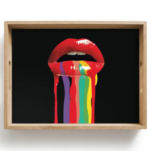 Lippen - Kleuren - Zwart Dienblad Rechthoek middel -z3d_shopping
