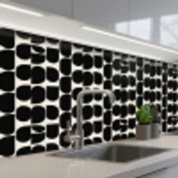 Modern - Patroon - Zwart keuken achterwand 2 middel 871 -3d_schuin