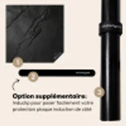 Zwart - Steen - Beton Inductie beschermer vinyl 3mm middel -zzzzzzz-induclip_FR