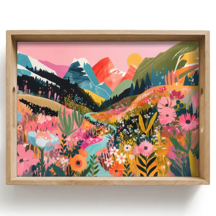Rivier - Diepte - Bloemen Dienblad Rechthoek middel -z3d_shopping
