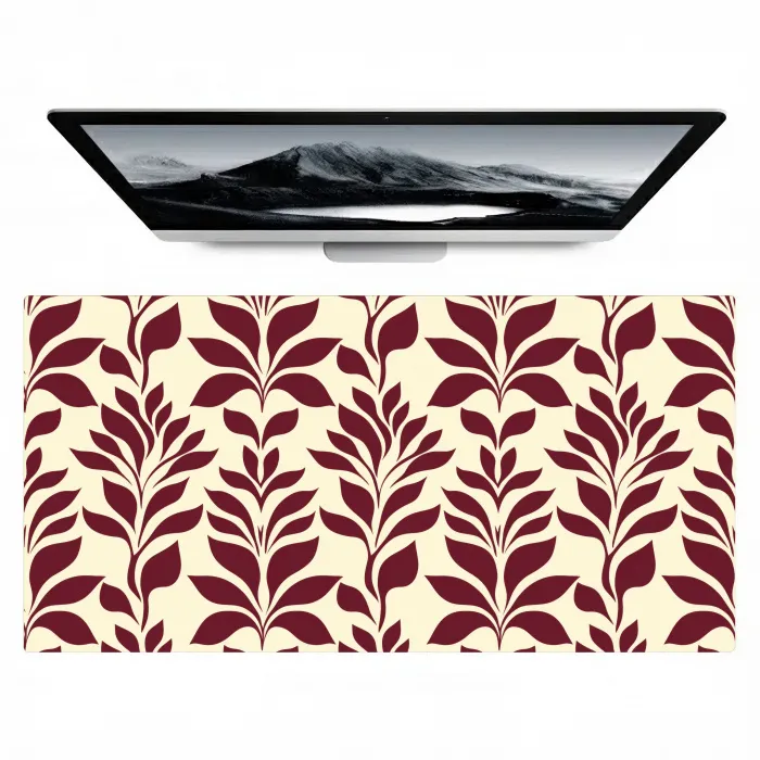 Abstract - Bladeren - Burgundy Muismat XXL klein 681 -zzz3d