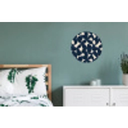 Modern - Geometrisch - Blauw Wandcirkel aluminium klein 190 -slaapkamer