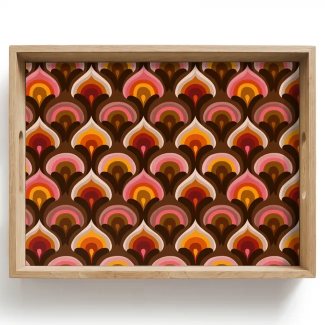 Tablett - Muster - Retro - Farbenfroh