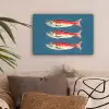 Vissen - Rood - Blauw canvas 2cm klein -sfeer1