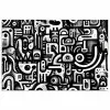 Symbolen - Abstract - Grafisch - Zwart poster papier klein -3d