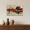 Kleurrijk - Geometrisch - Abstract - Aesthetic Canvas - Meerluiken 2 luik klein -sfeer3