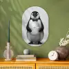 Pinguïn - WC rol - Wit Wandcirkel Ovaal Forex klein -sfeer2