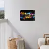 Skyline - Brug - Verlichting - Kleuren tuinposter los doek klein -sfeer8