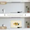 Geel - Vis - Strepen - Tropisch keuken achterwand spatscherm klein -voor_na_NL