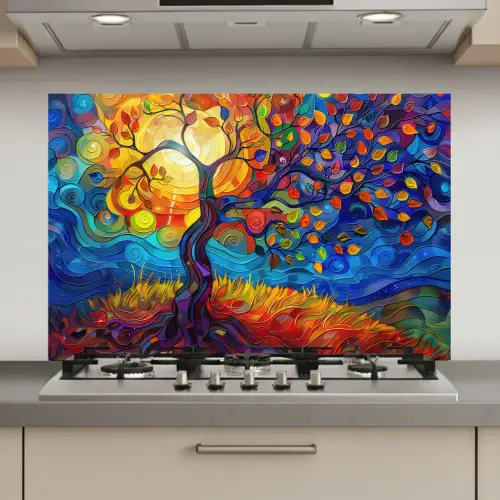 Boom - Zon - Verflook - Kleuren - Abstract keuken achterwand spatscherm klein -3d_website