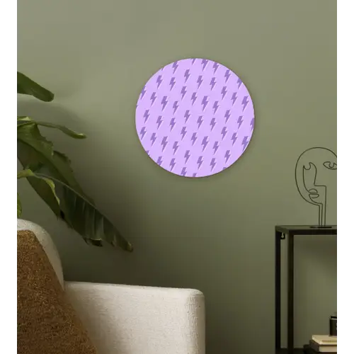 Bliksem - Paars - Lila Wandcirkel plexiglas klein 852 -sfeer3