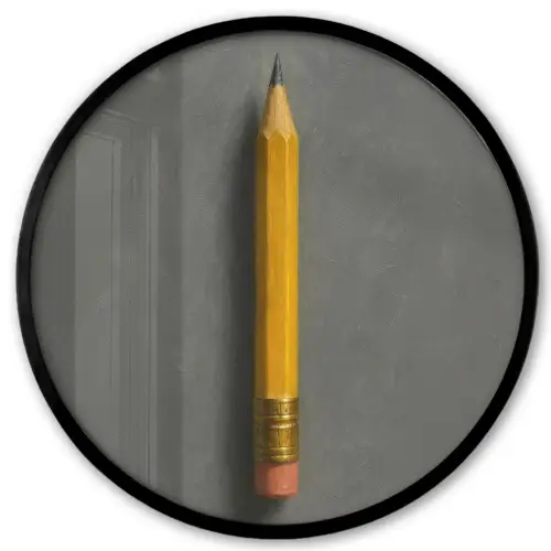 Potlood - Schilderij - Geel Fotolijst rond zonder passe partout klein -3d