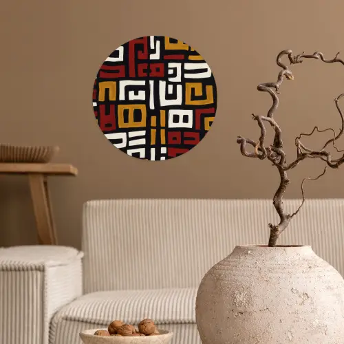 Abstract - Patroon - Rood Wandcirkel behangsticker klein -sfeer1
