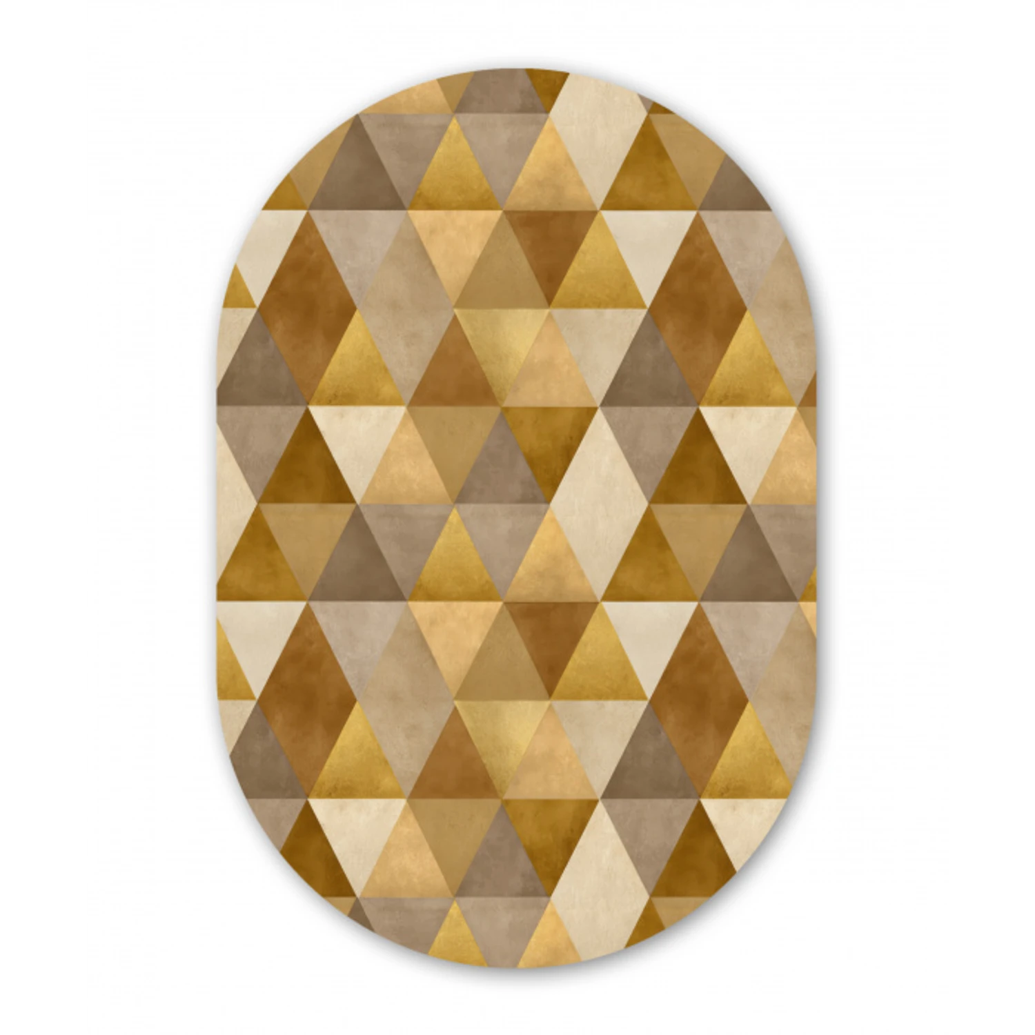 Geometrisch - Driehoek - Goud Wandcirkel Ovaal Aluminium middel 839 -3d