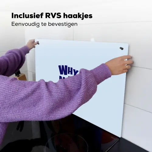 Why not - Blauw - Licht blauw - Quote Inductie beschemer met haakjes klein -ky-ophangen-nl