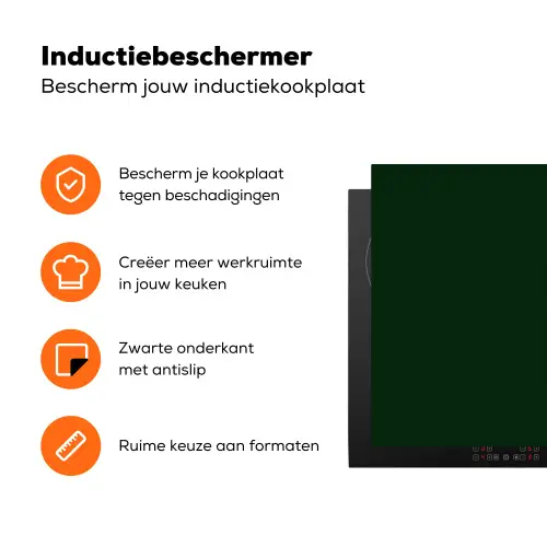 Donkergroen - Tekst - Schaduw - Grafisch Inductie beschermer vinyl 3mm klein -zzzzzzz-td-ups