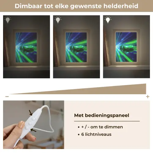 Snelheid - Licht - Sportwagen - Groen Light Box met kabel klein -USP_dimbaarNL