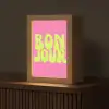 Bonjour - Roze - Fel groen Light Box met kabel (Tafellamp) klein -z3d_website