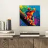 Kikker - Felgekleurd - Tak - Regenboog aluminium wit klein -sfeer1