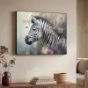 Zebra - Wilde dieren - Vlinder - Bloemen Textielframe zwart klein -sfeer3