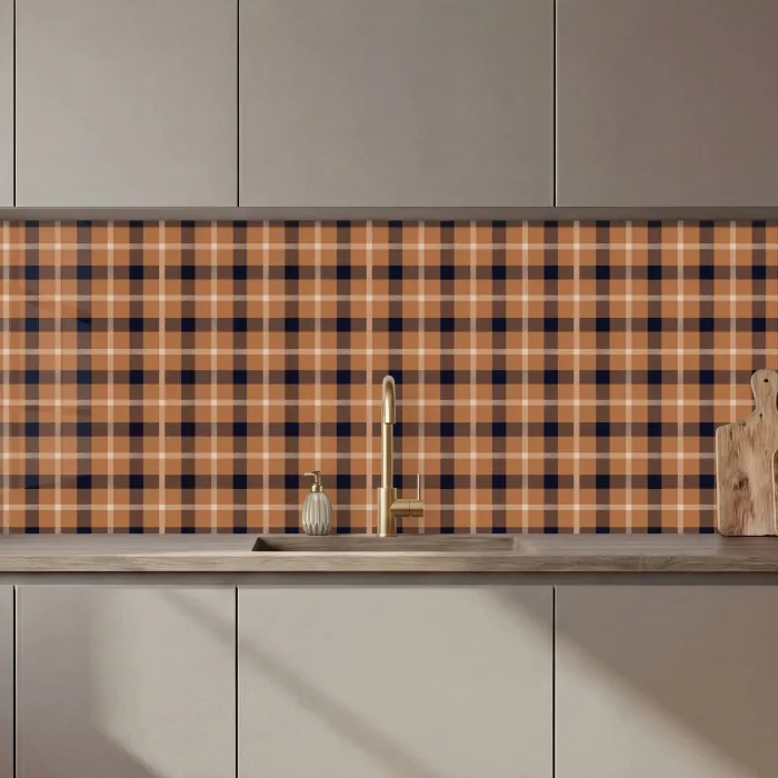 Plaid - Patroon - Vierkant - Bruin keuken achterwand 2 middel 871 zz_3dshopping