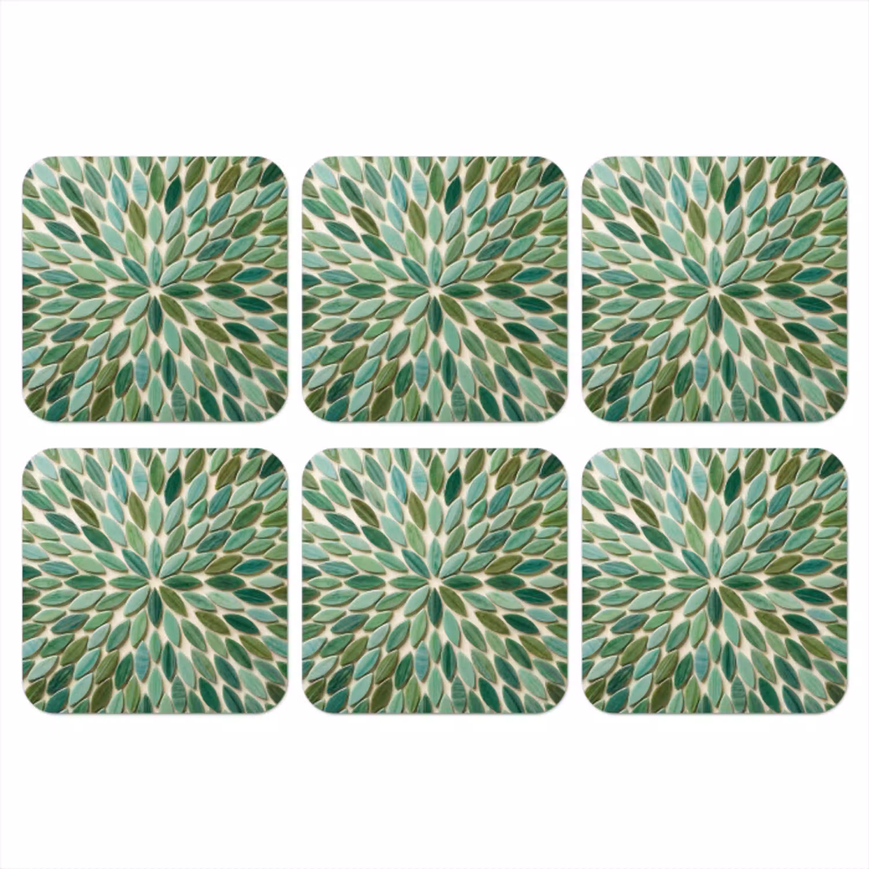 Patroon - Blad - Groen - Abstract onderzetter kurk middel -3d