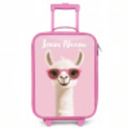 Lama - Wit - Zonnebril - Wimpers Kinderkoffer - Roze klein -3d