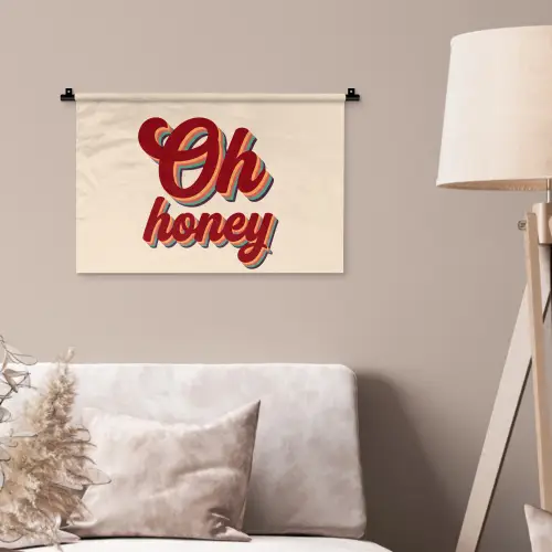 Oh honey - Rood - Schaduw Wandkleed katoen klein -sfeer4