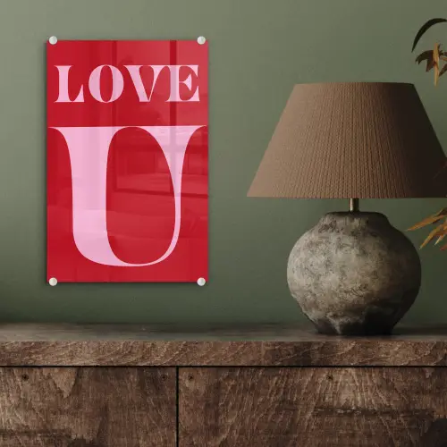 Rood - Love - Valentijn - Roze plexiglas 5mm klein -sfeer3