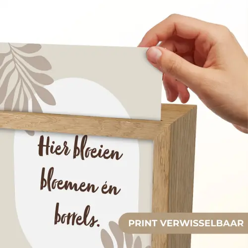 Bloemen - Quote - Zomer - Beige Light Box met kabel (Wandlamp) klein -USP_websiteprintNL