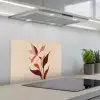 Bloemen - Blaadjes - Minimalistisch - Roze keuken achterwand spatscherm klein -3d_schuin