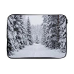 Bos - Winter - Sneeuw - Pad - Natuur laptophoes neopreen klein -3d