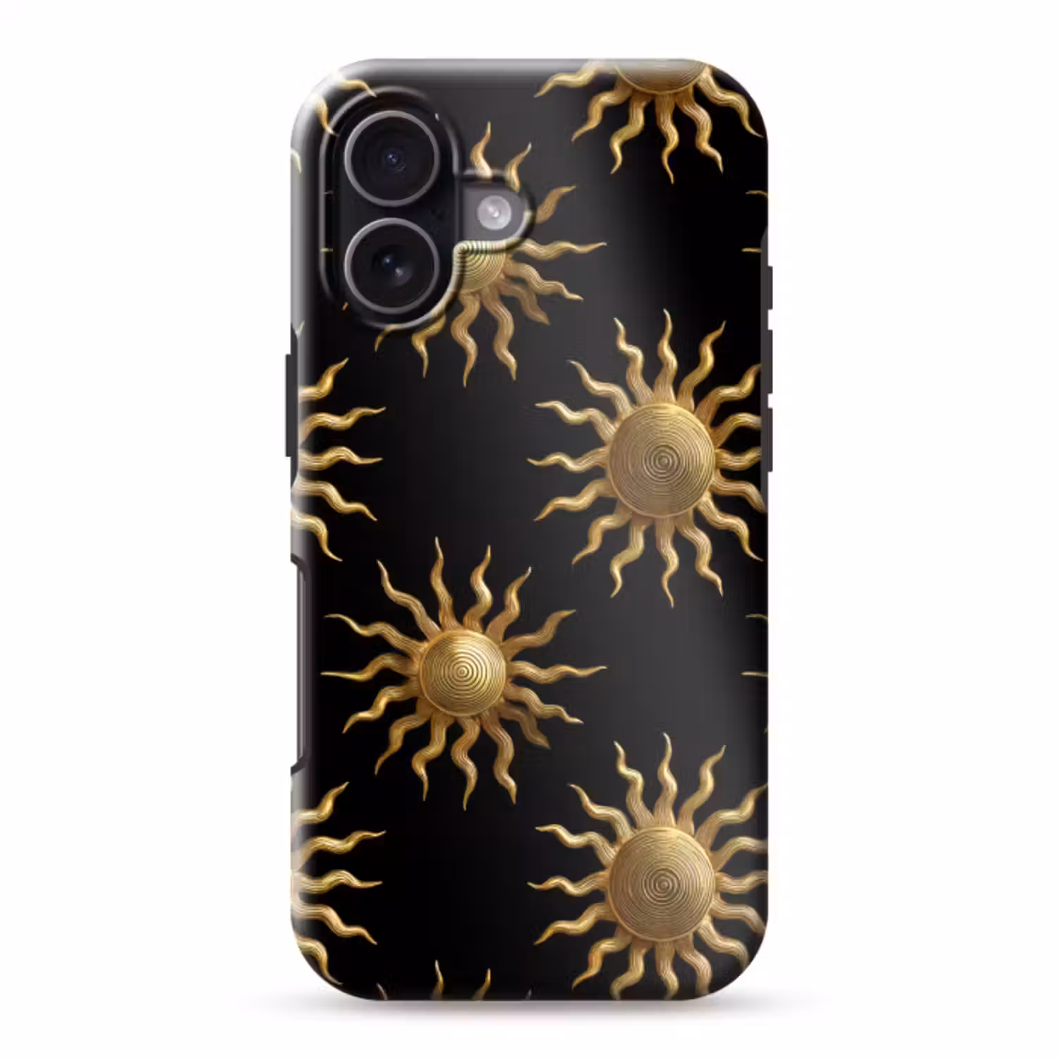 Telefoonhoesje Toughcase - Zon - Patroon - Luxe - Goud - Zwart