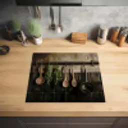 Keukengerei - Rustiek - Tegels - Kruiden Inductie beschermer vinyl 3mm middel -sfeer5
