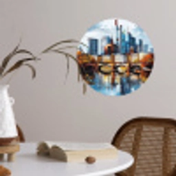 Bomen Frankfurt- Stad - Skyline - Brug Wandcirkel behangsticker klein -sfeer3