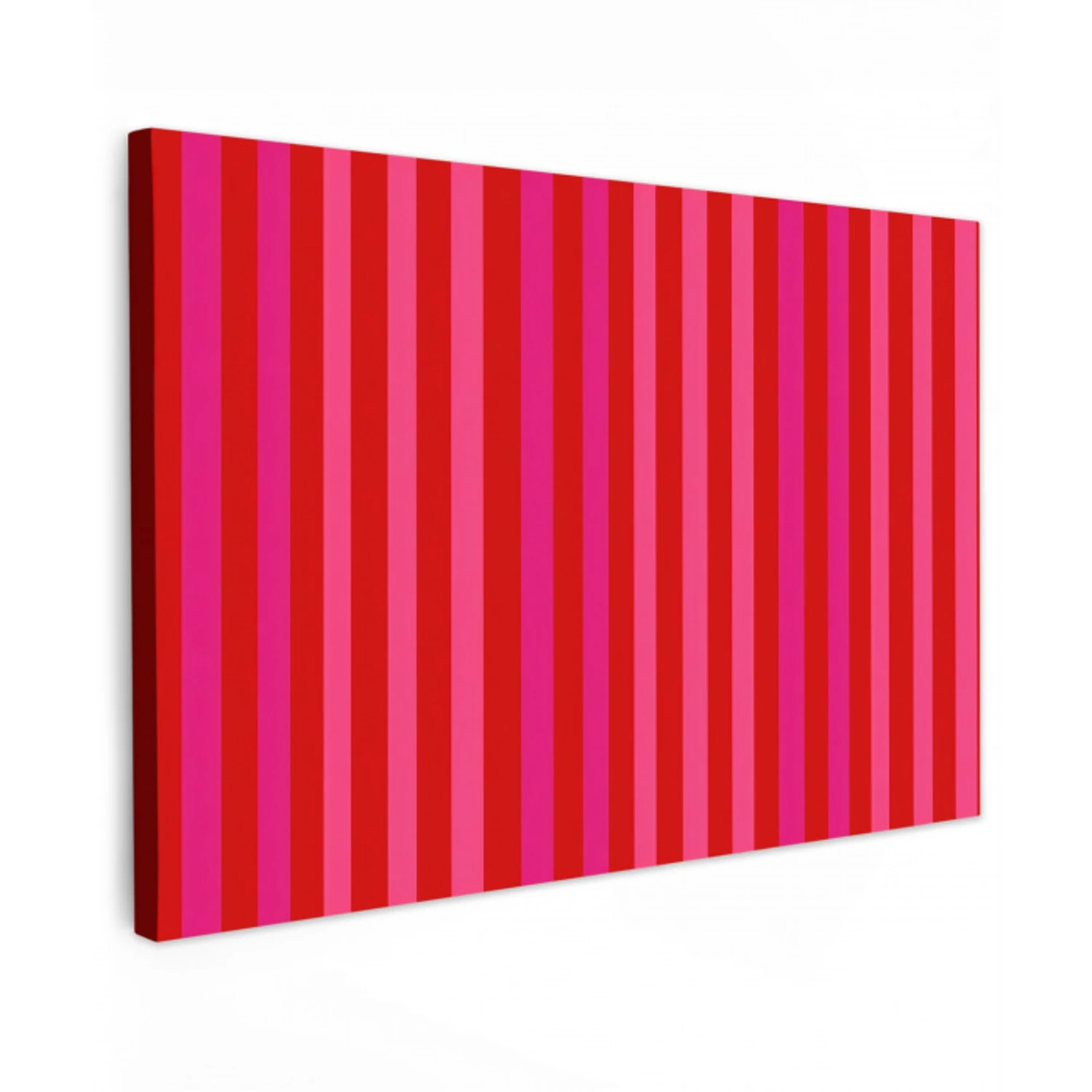 Verticaal - Strepen - Roze Tuinposter op houten frame 2 cm dik klein 845 -3d