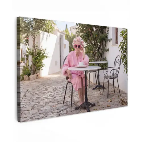 Ochtendjas - Krulspelden - Roze canvas 2cm klein -z3d