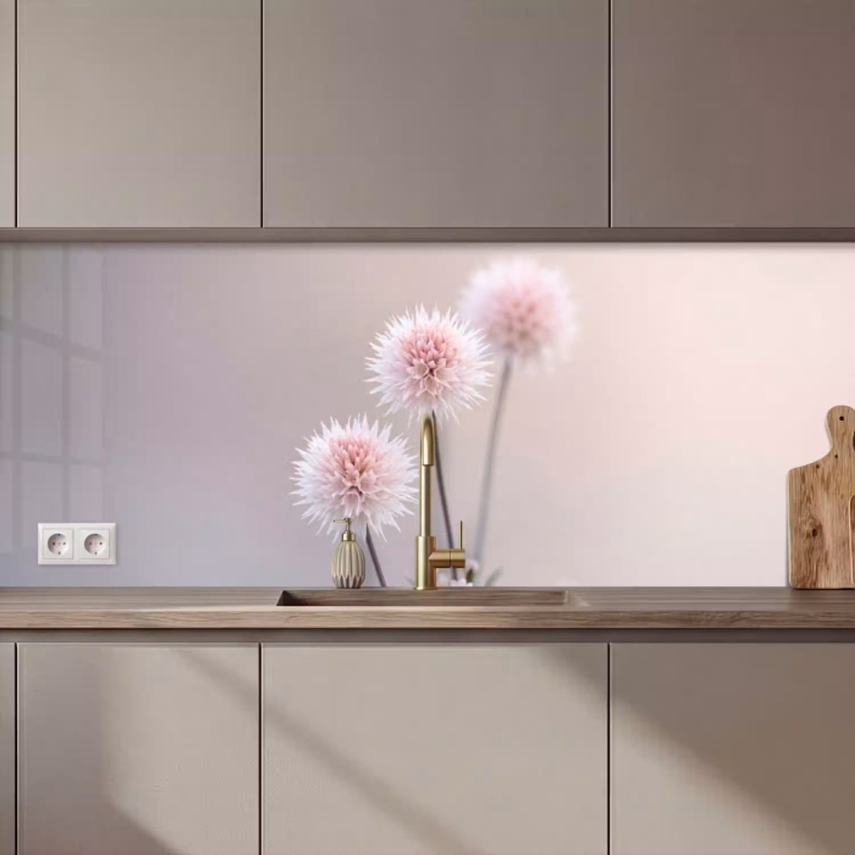 Bloemen - Bollen - Roze keuken achterwand 2 middel zz_3dshopping