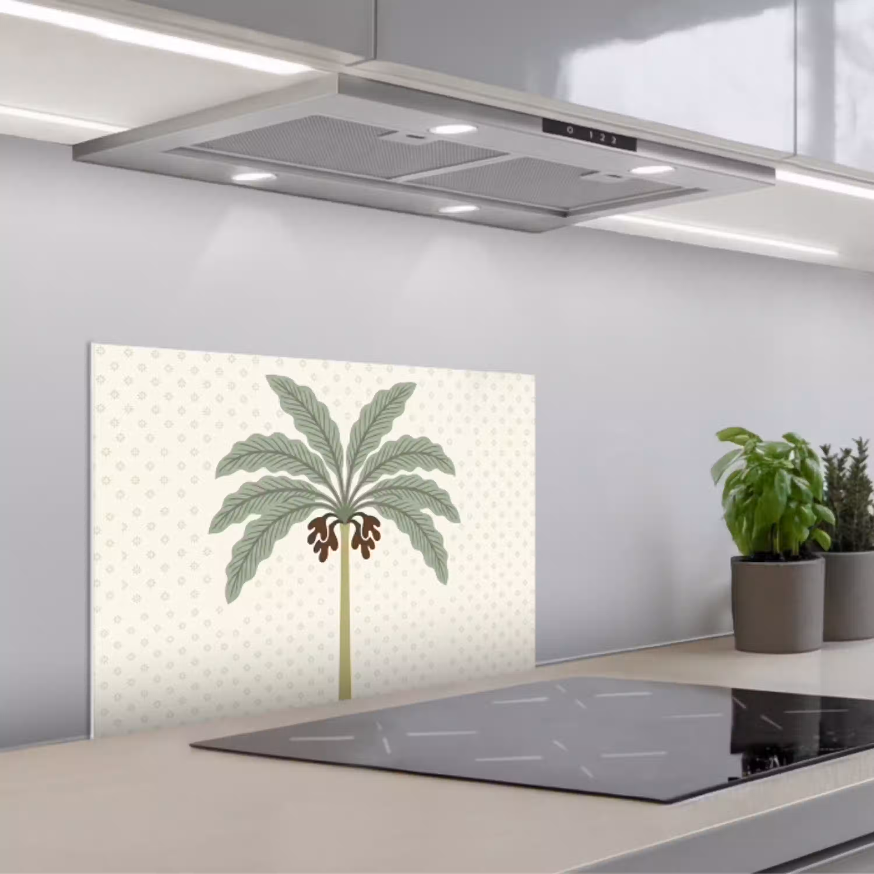Boom - Bladeren - Groen - Decoratief - Beige keuken achterwand spatscherm klein -3d_schuin