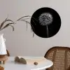 Paardenbloem - Zwart - Bloemen - Botanisch Wandcirkel behangsticker klein -sfeer3