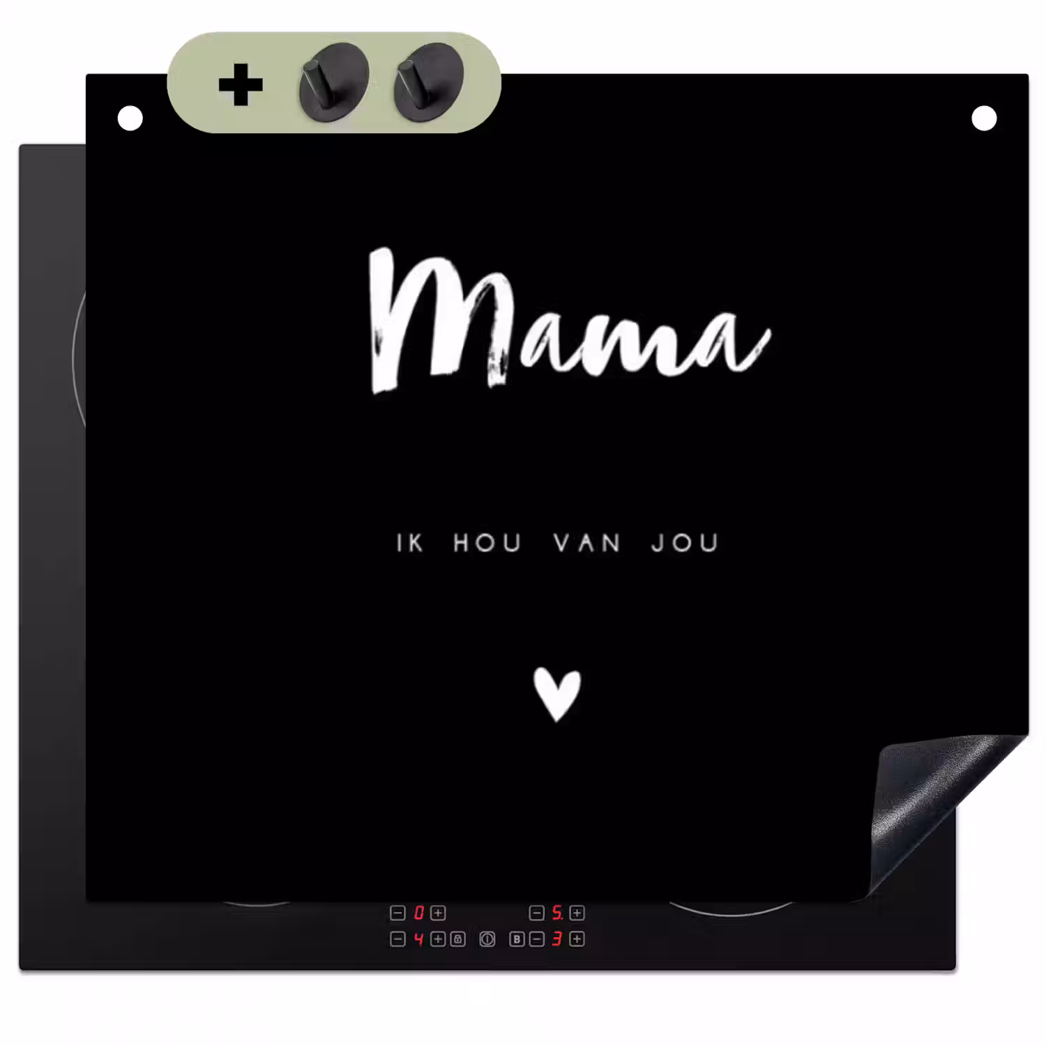 2 in 1 Inductie beschermer - Mama met tekst