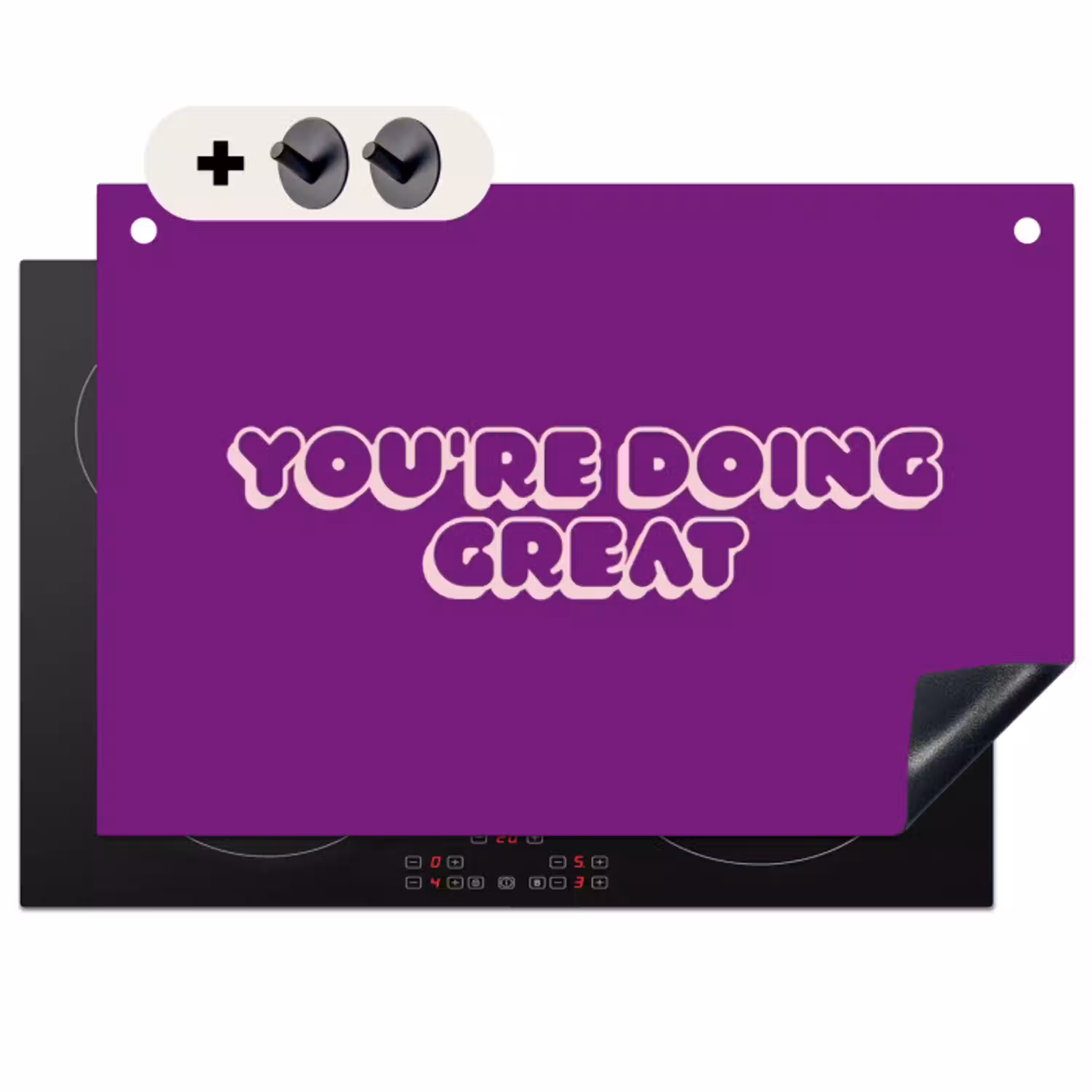 You're doing great - Paars - Bubble letters Inductie beschemer met haakjes klein -3d