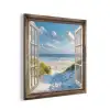 Doorkijk - Strand - Raam - Duinen - Zee aluminium wit klein -3d